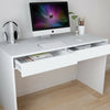 Computer Desk Desktop Laptop PC Table Workstation Drawers Home Office White/Grey