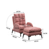 Pink Recliner Matte Velvet Tufted Futon Armchair w/Footrest adjustable Backrest