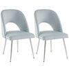 Velvet Dining Chairs Set of 2 Upholstered Seat Accent Chairs Kitchen Chairs Grey