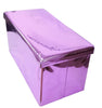 New Mirrored MetalicFolding Storage Ottoman Seat Toy Storage Box Pouffe Stool
