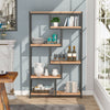 Open Bookshelf Rustic Industrial Style Shelves Wood and Metal Bookcase Furniture