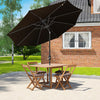 3M Outdoor Garden Parasol Patio Sun Shade Round Umbrella Crank Canopy Black