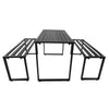 Outsunny 3Pcs Outdoor Dining Set Metal Beer Table Bench Patio Garden Yard