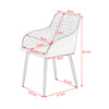 2PCS Modern Grey Velvet Fabric Upholstered Dining Chairs Armchairs Metal Legs