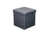 Quilted Top Folding Storage Ottoman Seat Stool Chest Toy Storage Box Linen Look