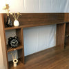 Compact Large Computer Table Wooden Writing Desk with Book Storage Shelf Corner