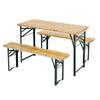 Pine Wood Dining Table and 2 Bench Set Bistro Beer Table & Chairs Outdoor Garden