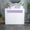 White Sideboard Cupboard Cabinet Storage Matt Body&High Gloss Doors w/ LED Light