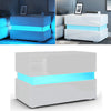 High Gloss Bedroom Furniture Bedside Table Cabinet Nightstand with Led Light UK