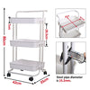 3 Tier Kitchen Trolley Cart on Wheels Slim Rolling Storage Tray Rack with Handle