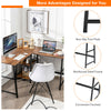 L-Shaped Corner Computer Desk Industrial PC Table Workstation W/ 2 Tier Storage