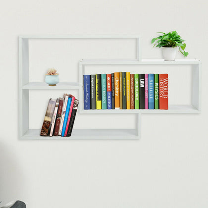 White Wall Floating Cube Box Shelf Shelves Walls Storage Shelving Unit Display
