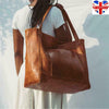 UK Women Vintage Weekender Soft Leather Oversized Shoulder Bag Hobo Tote Large