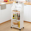 4 Tier Rolling Unit Storage Rack Trolley Cart Kitchen Bathroom Laundry Organiser