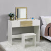 Dressing Table Stool Bedroom Vanity Set Makeup Desk W/ Flip up Mirror & Drawer