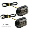2x 9 LED Motorcycle Motorbike Flush Mount Turn Signal Indicators Amber Lamp New