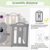 14 Panels Baby Playpen Foldable Kids Safety Activity Center HDPE Yard Fence Grey