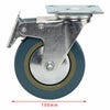 4 X Heavy Duty 100mm Rubber Swivel Castor Wheels Trolley Caster Brake 600KG Cyan