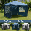 Pop-up Gazebo 3x3M 2x2M Heavy Duty Canopy Garden Party Tent Waterproof w/Sides