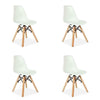 2x Eiffel Kids Children Chairs White/Pink/Blue Plastic Seat with Wooden Legs