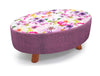 Large Footstool Luxury Upholstered Fabric Foot Rest Ottoman Decor with Legs