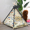 Pet Tent Teepee Bed Foldable Dog Puppy Cat Nest House Portable Kennel w/ Cushion