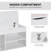 HOMCOM Wooden Shoes Cabinet Bench Hidden Storage Padded Seat Organiser