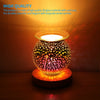 Desire Aroma 3D Glass Electric Lamp Firework Wax Melt Oil Burner w/ Wood Base UK