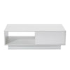Coffee Table with Storage Drawer LED Light Wooden Living Room Tea Table Modern