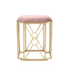 Velvet Dressing Table Stool Footstool Padded With Metal Leg Compact Dining Chair