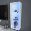 Modern High Gloss & Matt Floating Display Cabinet Wall Shelf Unit LED Lights