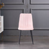 4X Dining Chairs Set Velvet Padded Seat Metal Legs Kitchen Chair Home Pink UK