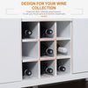 White Sideboard Wine Rack Storage Cabinet Pantry Cupboard Buffet Kitchen Server