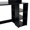 Black Office Desk with Hutch Cabinet Laptop Computer Workstation Study Table