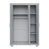 Matte Grey 3 Door Wardrobe Storage Cupboard with Shelves Rail Bedroom Furniture