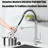 Swivel Spout Kitchen Sink Mixer Taps with Pull Out Bidet Spray Tap Chrome Brass