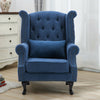Occasional Chesterfield Tub Chair Upholstered Wing Backed Armchair Lounge Fabric