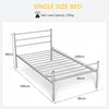 3FT Single Metal Bed Frame Heavy-duty Slatted Platform Bed Headboard & Footboard