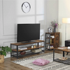 Vintage Industrial TV Stand Rustic Coffee Table Metal Media Cabinet Wood Unit UK