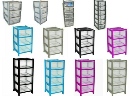 PLASTIC STORAGE DRAWERS - MINI DESKTOP/LARGE - STRONG - HOME - SCHOOL - TOWER