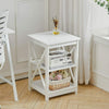 Wooden White Bedside Table Cabinet Small Side End Table Nightstand Storage Shelf