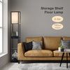 LED Wooden Floor Lamp 3-tier Open Storage Display Shelf Standing Reading Light