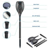 8PCS Solar Dancing Flame Lamp LED Torch Stake Flickering Outdoor Garden Light UK