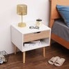 Wooden Bedside Table with Drawer Nightstand Cabinet Storage Bedroom Furniture