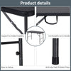 Folding Camping Table Steel Frame BBQ Picnic Table Black - 120L x 60W x 74H cm