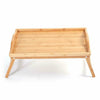 Wooden Bamboo Food Serving Breakfast Tea Coffee in Bed Lap Tray Folding Legs