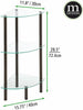 mDesign Corner Shelf – 3-Tier Free Standing Compact Dark Bronze / Clear Glass