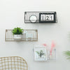 Industrial Wall Mounted Shelf Unit Metal Wire Floating Shelves Office Room Decor