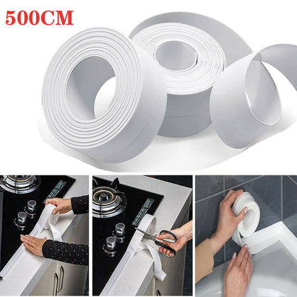 Kitchen Bathroom Self-Adhesive Caulk Strip Sealant Tape Toilet Wall Sealing Edge