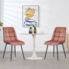 Set of 2 Blue Grey Velvet Dining Chairs Dinning Kitchen Room Metal Leg Padded